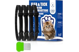 ROUTADE 4 Pack Flea and Tick Collar for Cats, Natural Plant Oil Formula Cat Flea Collar Provides 32-Month Protection for Flea Tick Prevention, Waterproof & Adjustable Cat Flea Treatment for Most Cats