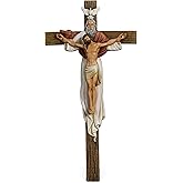 BC Catholic Holy Trinity Wall Cross, 12"H Crucifix Wall Cross, Jesus Christ Inspirtional Home Décor, Devoutional Gift, Christian Decoration for Home Church Office, Renaissance Sculpture Hand Painted by Buildclassic