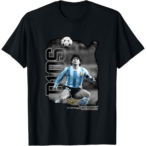 Amazon.com: Diego Maradona T Shirt Stencil D10S Adult White