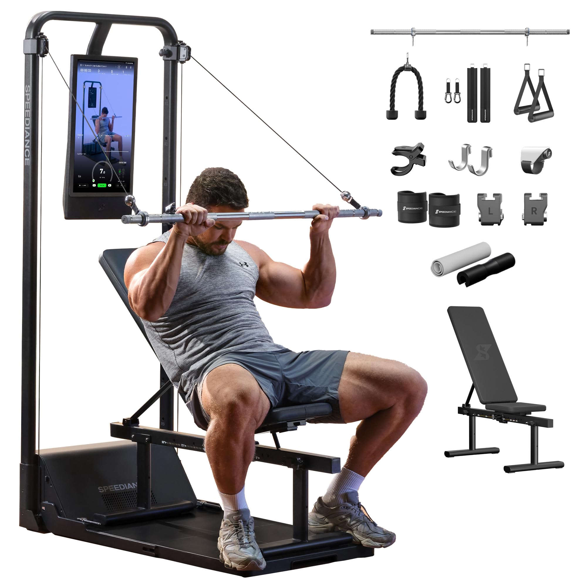 Speediance Gym Monster 2 Smart Home Gym, Upgraded AI-Powered Home Workout Maschine, Multifunktionale Smith Maschine, Ganzkörper-Krafttraining Fitnessgeräte, All-in-One Workout (GM2 Works Plus)