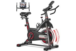 Exercise Bike, CHAOKE Magnetic Resistance/Brake Pad Stationary Bike for Home, Indoor Cycling Bike with Heavy Flywheel, Comfortable Seat Cushion