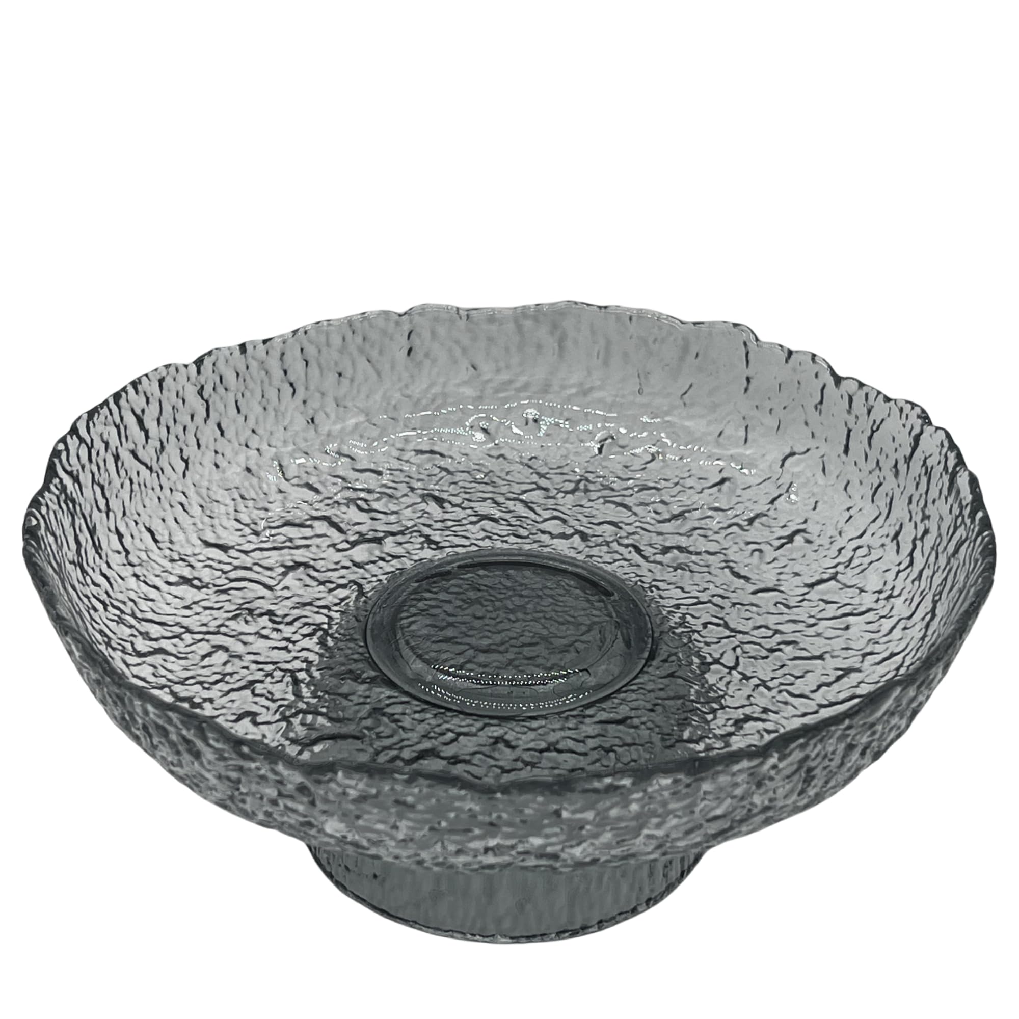 FESTLOVE Glass Fruit Bowl, 10” Gray Decorative Bowl, Fruit Bowl for Kitchen Counter, Decorative Pedestal Bowl Centerpieces Table for Home Décor, Candy Dish Dessert Display Stand