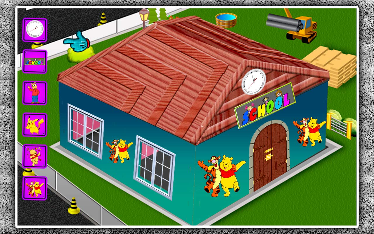 Site de construction de bâtiments scolaires Builder Game city Paint