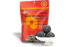 Organic Black Sesame Balls Pure Honey Handmade Black Sesame Pills (1 Bag, Date)