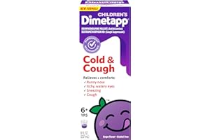 Children’s Dimetapp Cold & Cough Medicine, Antihistamine, Runny Nose, Sneezing, Itchy, Watery Eyes, Grape Flavor, Alcohol & Phenylephrine-Free, 8 Fl Oz
