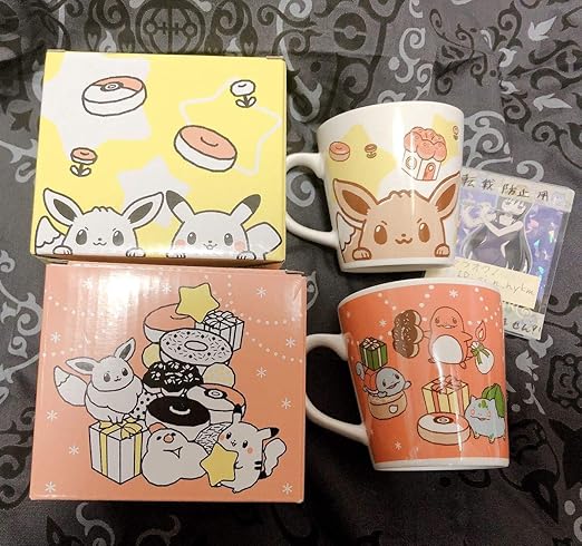 Amazon ミスタードーナツ ミスド ポケットモンスター ポケモン 18年 ピカチュウ イーブイ オリジナルマグカップ 2種類セット アニメ 萌えグッズ 通販
