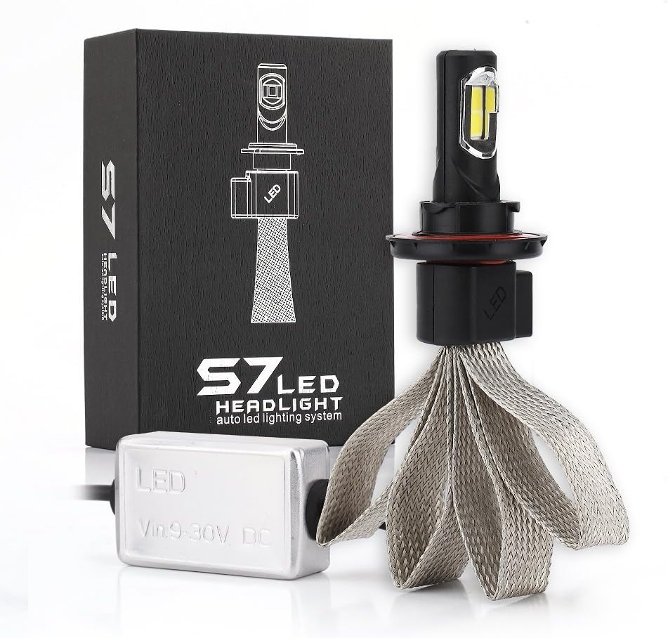 Ideapro LED Headlight Kit, H1 CREE, S7 LED 60W 6400LM 6000K LED Headlamp Bulbs Conversion Kit with Flexible Tinned Copper Braid