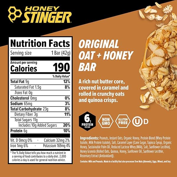 HONEY STINGER OAT AND HONEY BAR – 12-PACK ORIGINAL, ONE SIZE
