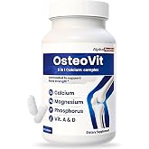 OsteoVit 5-in-1 Calcium 120 tabs Multivitamin: Bone Strength &amp; Flexibility | Calcium, Magnesium, Phosphorus, Vitamin D3 &amp; A - Non-GMO Gluten Free | Calcium Supplement for Women &amp; Men with Vitamin D
