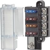 Blue Sea Systems ST Blade Compact Fuse Block, 4 Circuits | Compact four-circuit ATO/ATC fuse distribution; cover included; fuses sold separately