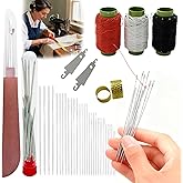 Big Eye Steel Sewing Needles Kit 34PCS,Stainless Steel Hand Sewing Needles,Multi-Purpose Needle and Thread Kits, Portable DIY Hand Made Craft Set for Beginners &Handicraft Enthusiasts& Daily Use