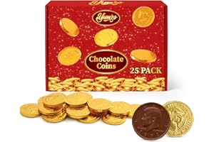 YUMZO Gold Chocolate Coins, Pack of Gold Chocolate Coins Bulk 25 Count, Ideal Coin Candy for Themed Parties, Events and Celebrations, Perfect for Gift Bags and Festive Decorations Christmas and st patricks day.