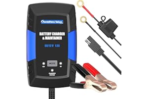 AWELTEC Battery Charger1.5A 6V/12V Universal Power Battery, Maintainer for Automotive Vehicle Motorcycle Lawn Mower ATV RV Powersport Boat