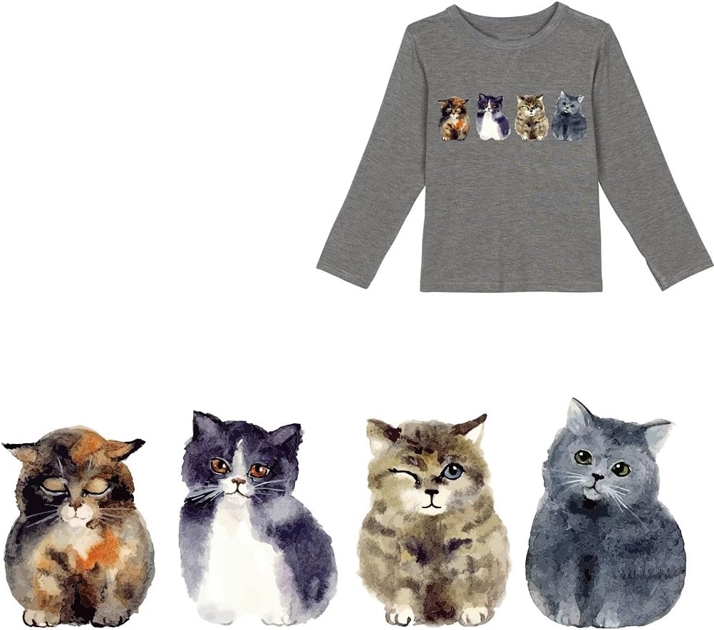 Shaoge Cute Cat Iron On Patch DIY Heat Transfer Sticker Applique Clothing Bag Fabric