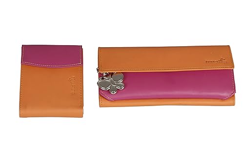 Butterflies Womens Wallet (Orange and Pink) (BNS C022)