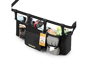 MLFEsyRC Double Stroller Organizer for Bob Duallie and Baby Jogger City Mini GT2, Double Baby Stroller Accessories with 2 Cooler Pockets, Parent Console Double Jogging Stroller Organizer(Empty Bag)