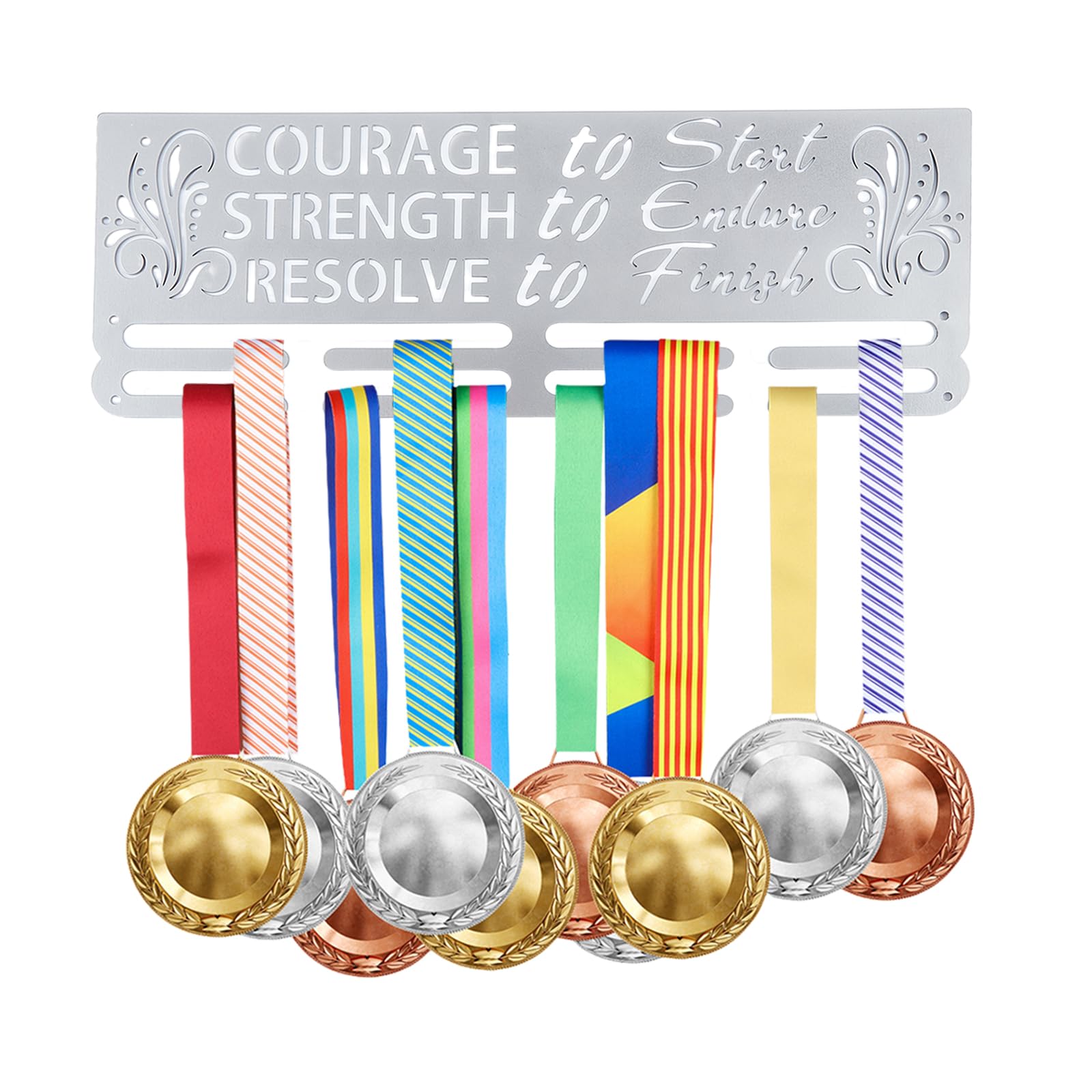 SUPERDANT Kids Medal Holder Medal Hangers Running Platinum Courage Strength Resolve Medal Holder Swim Bike Run Medal Hangers for Medal Rack Display Awards Ribbon Holder Display Christmas