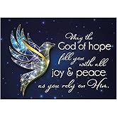 Religious Christmas cards - Dove of Hope, pack of 20, 5x7in, printed in England, with Bible verse. Christian Christmas cards with envelopes bulk