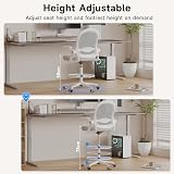 Naspaluro Drafting Chair Tall Ergonomic Office Chair with Flip-Up Armrests Grey view 4