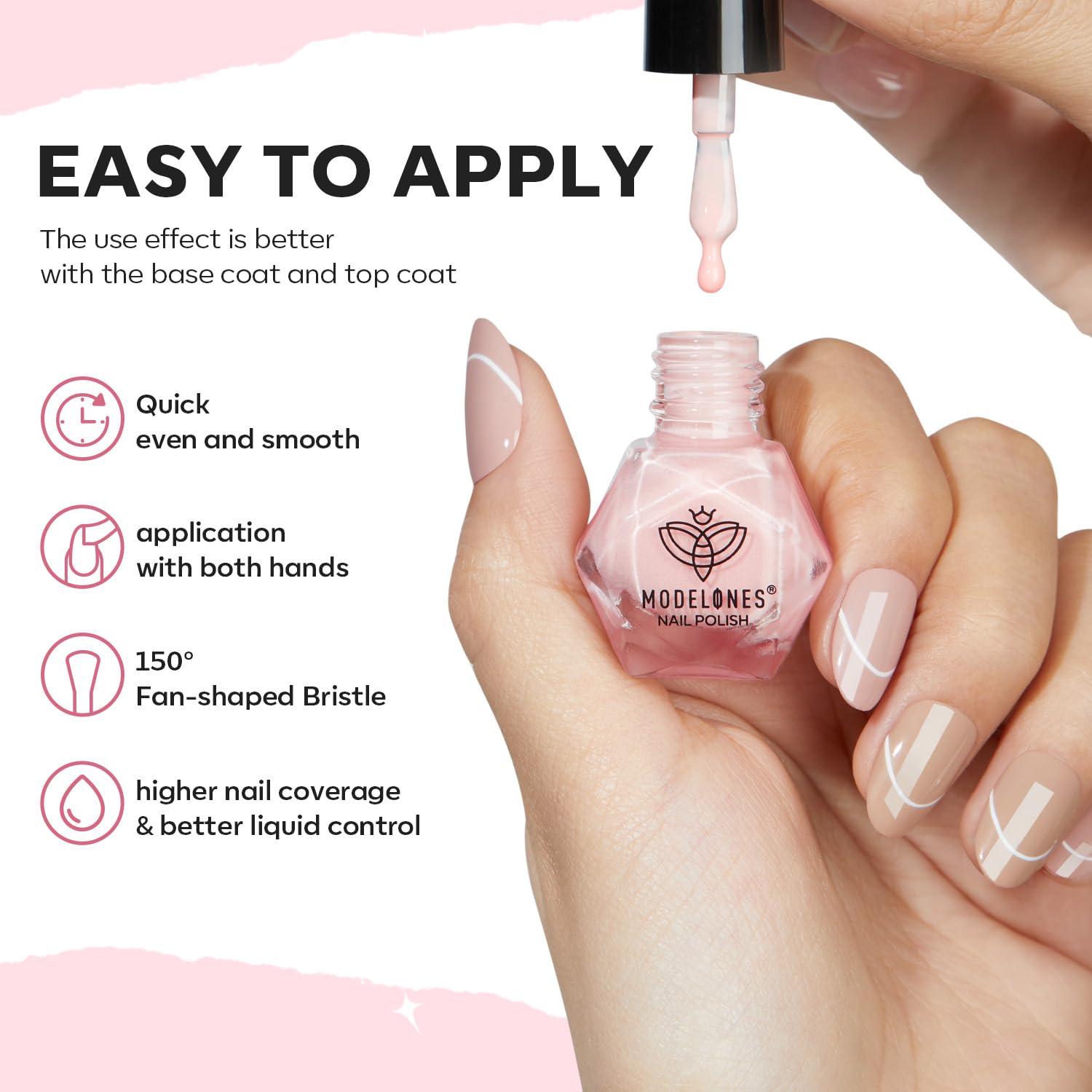 MODELONES Nail Polish Set 6 Colors Neutral Nude Nail Polish Bubble Bath Quick Dry Skin Tone Glitter Winter Nail Polish Finger Nail Polish Bulk Manicure Diy Nail Art Salon Home Gift For Women Mom Girl - Image 8