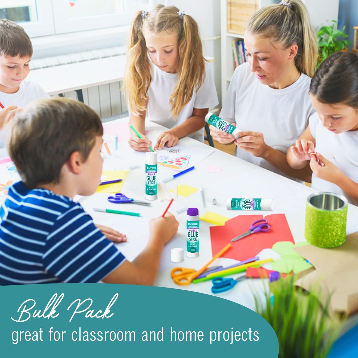 Glue Sticks Bulk Classroom, White Glue Sticks for Kids 60 Count, 1.3 Ounce, Washable All Purpose, for Kids, School and Home