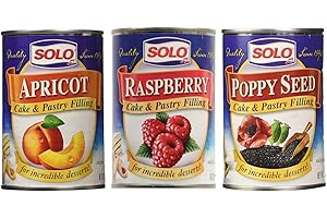 FQQF Solo Variety Pack Apricot Raspberry Poppy Cake and Pastry Filling 12 Ounce 3 Pack