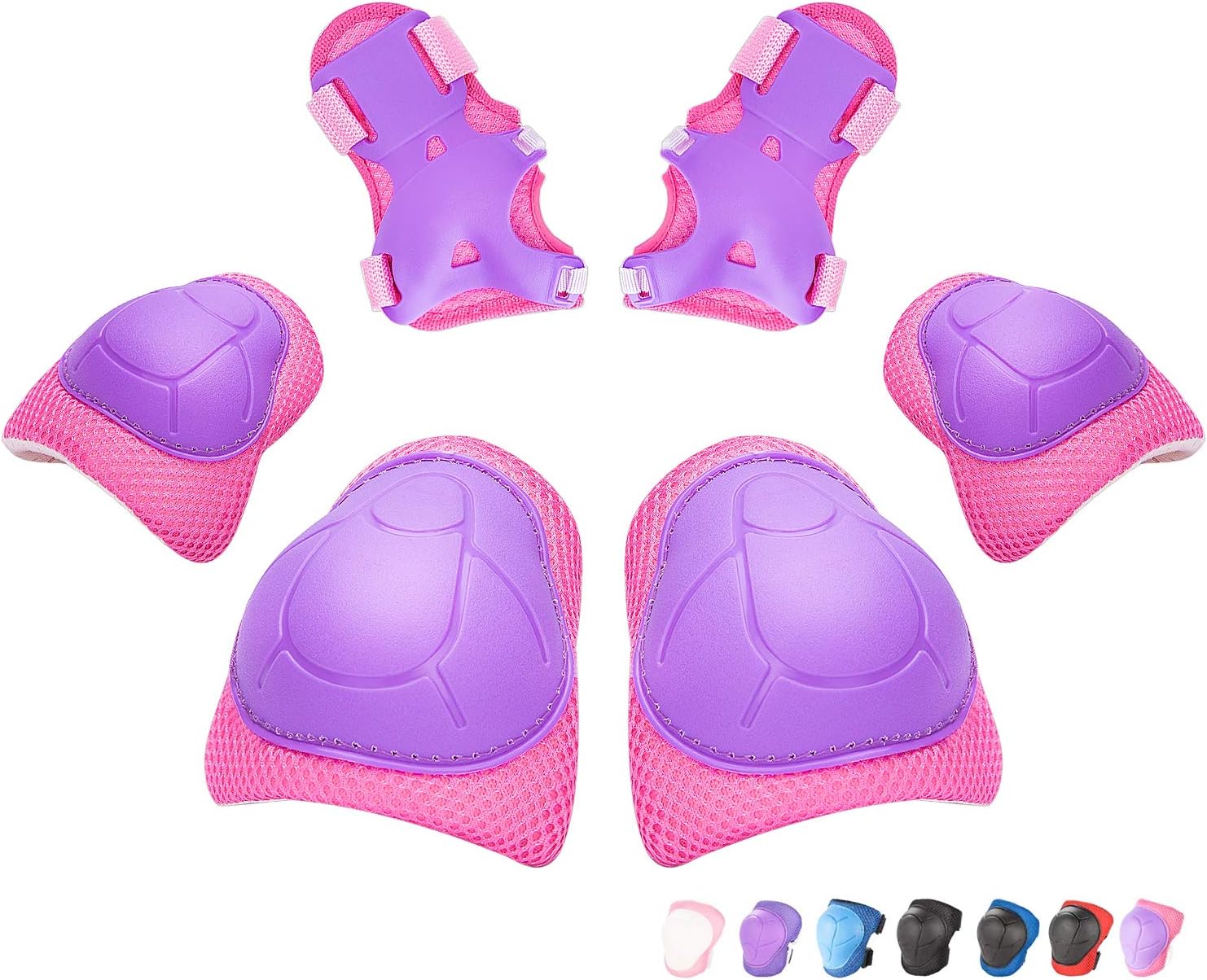 Kids/Youth Knee Pads Elbow Pads Wrist Guards 3 in 1 Protective Gear Set for Child Roller Skates Cycling, Inline Skating