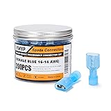 200PCS Nylon Female Spade Connector Kit - Blue