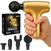 GLDN Mini Massage Gun with Luxurious Gold Finish, High Intensity Deep Tissue Percussion Massager for Back, Neck, & Body Pain, Electric Massager with 4 Massage Heads, Pain Relief Gifts for Men & Women