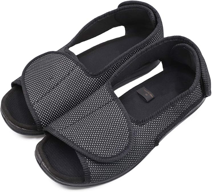 Amazon.com | Women's Adjustable Open Toe Sandals, Extra Wide Width Diabetic Recovery Slippers 