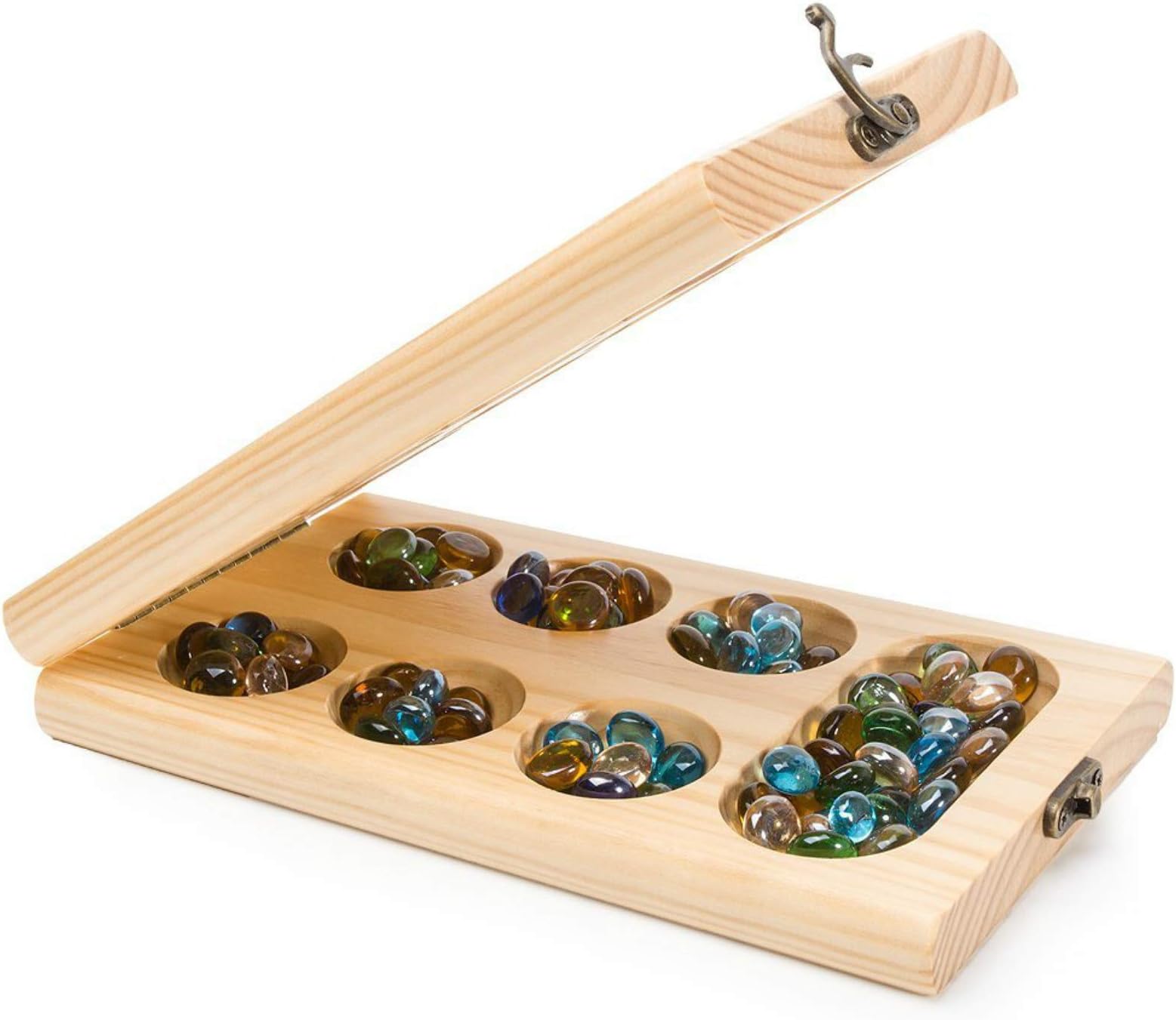 HONMY Classics Folding Wood Mancala Board Game Strategy Game Travel Game 18 Inch Set