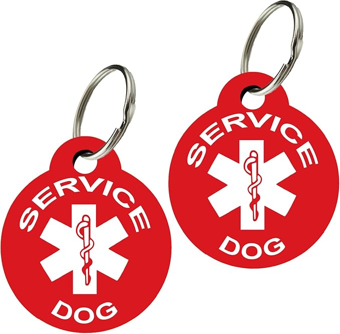 CNATTAGS Service Dog ID Tags Double Sided Medical Logo