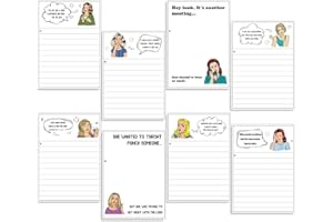 Dianelhall 8 Pcs Funny Sticky Notes for Women Funny Notepads Memo Pads Office Humorous Adhesive Note Pads Funny Office Gifts Supplies for Coworkers Staff Student, 4 x 5.5 Inch(Fresh Style)