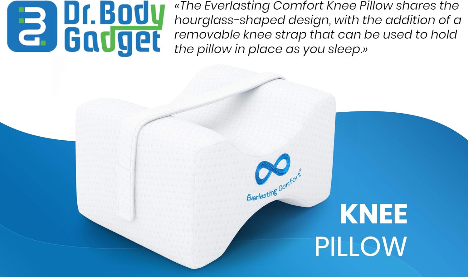 Everlasting Comfort Pure Memory Foam Knee Pillow with Adjustable and Removable Strap - Ear Plugs Included - Leg Pillow for Sleeping: Home & Kitchen