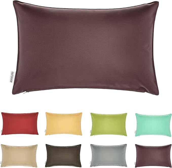 DreamHome 12" x 18" Solid Indoor/Outdoor Decorative Pillow