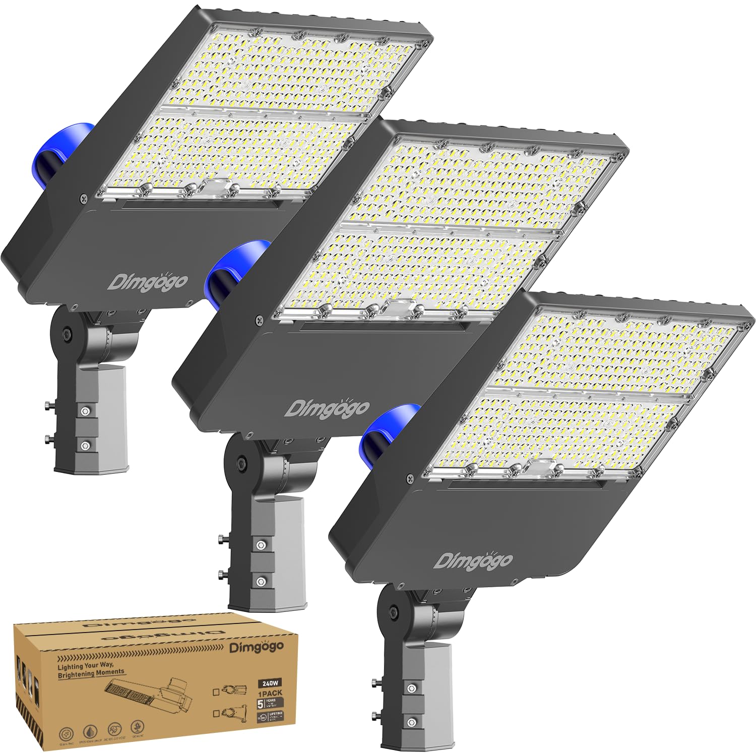 Photo 1 of ***FACTORY SEALED***
LED Parking Lot Light 240W, UL Listed 36000LM 5500K Light with Dusk to Dawn Photocell, Adjustable Slip Fitter Mount, IP66 Waterproof, Commercial LED Area Security for Parking Lot, Roadway, 3 Packs