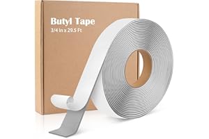Okxiri Butyl Tape, 3/4 Inch x 29.5 Feet Butyl Sealant Tape for RV, Camper, Trailer, Window, Boat, Roof, and Pipe Sealing & Patching