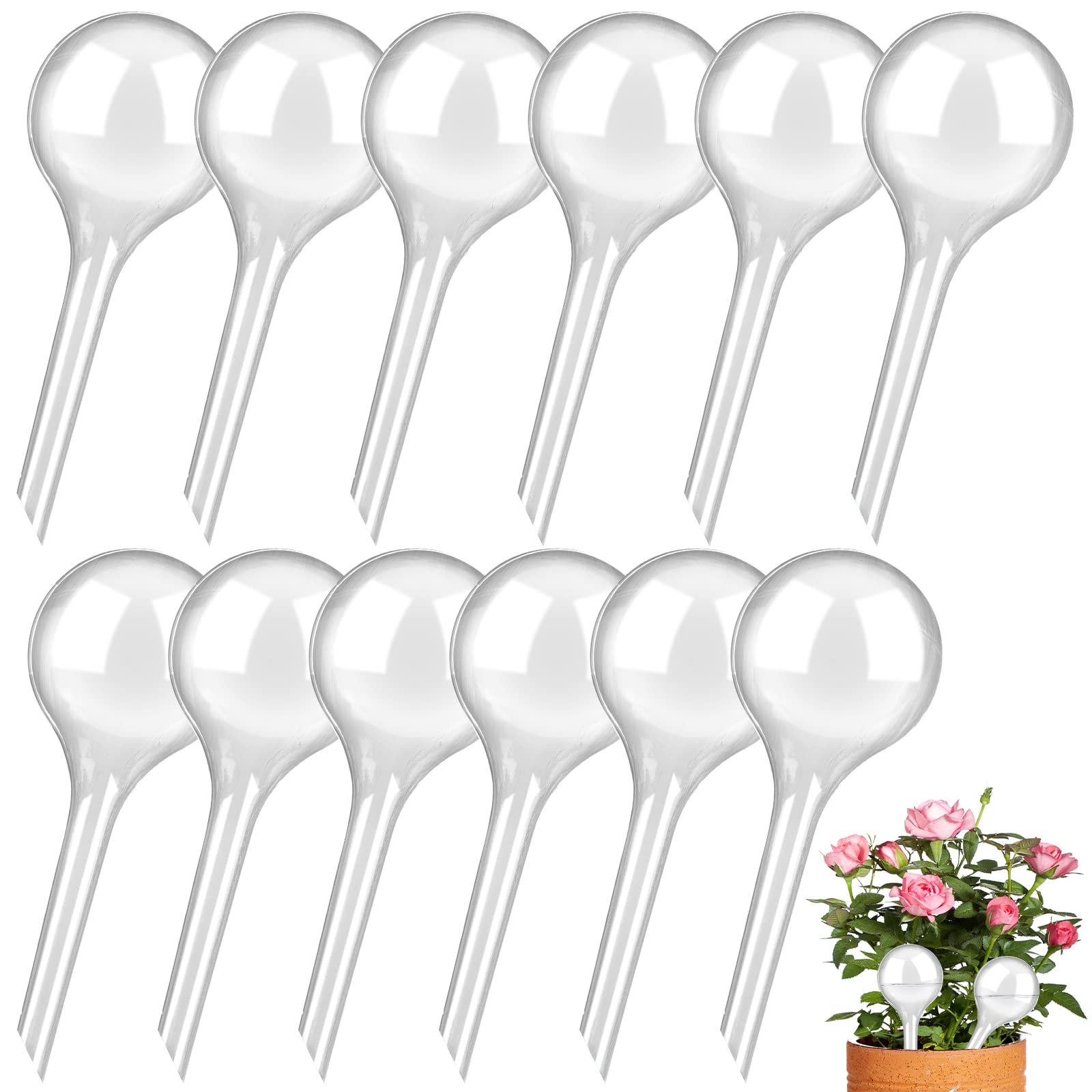 WWmily 12 PCS Plant Watering Bulbs Automatic Watering Globes Plastic Self-Watering Globes Garden Water Device for Plant Indoor Outdoor (Color A)