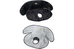 BROKSILENT Piddle Pad Car Seat Protector, 2PCS Waterproof Carseat Liner Toddlers and Infants, Piddle Pad for Safety Carseats Strollers Potty Training and Dinner Chair Machine Wash and Dry Anti Slip(Black+Grey)