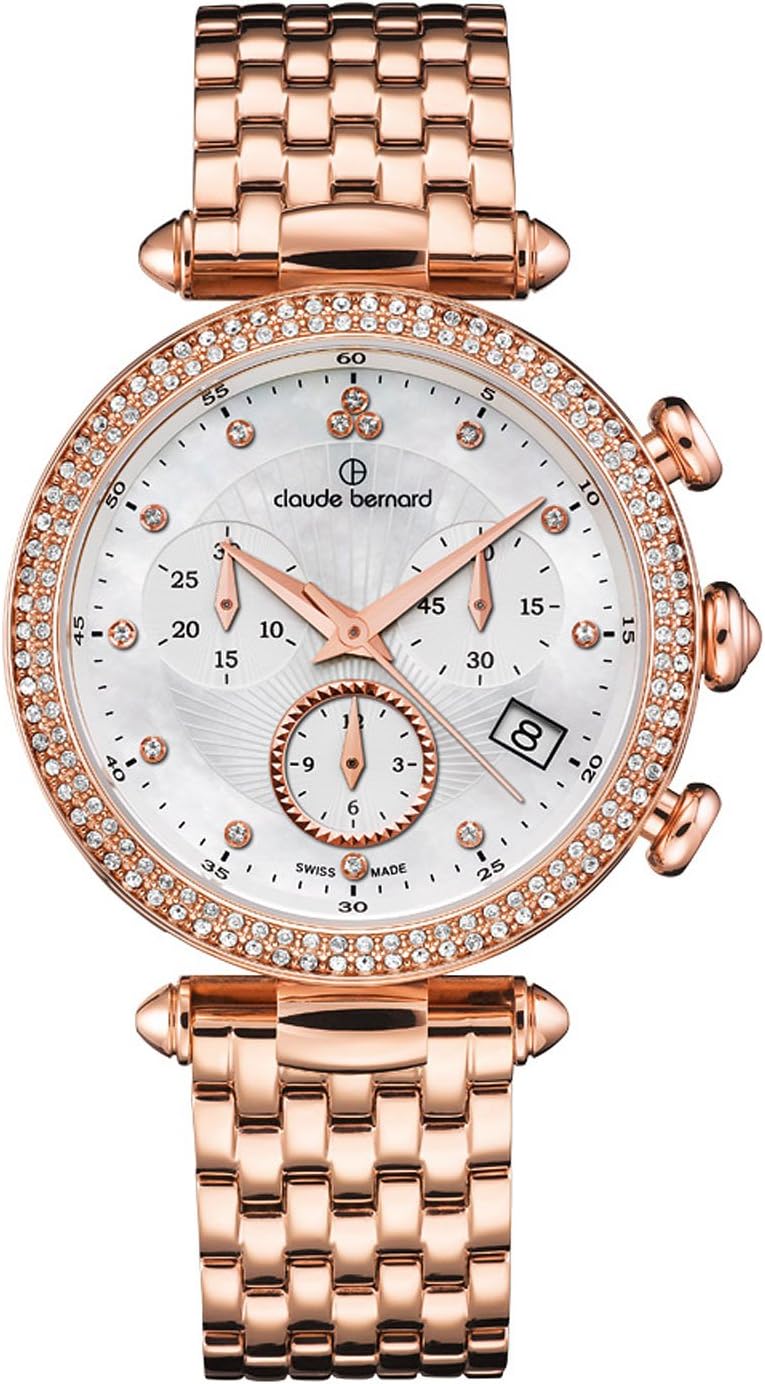 Claude Bernard Ladies-Wristwatch Dress Code Chronograph Date Quartz 10230 37RM NAR