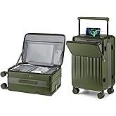 Joyway Carry on Luggage Airline Approved, Hardside Top Opening Carry-on Suitcase with Front Pocket and USB Port, Aluminium Frame 20 Inch Luggage with TSA Lock and Spinner Wheels