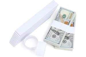 PONNOR Money Bands for Cash Blank White Cash Bands Self Adhesive Currency Straps for Bill Wrappers Cash Organizer 550PCS