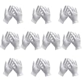 ENPOINT 10 Pairs Archival Photo Gloves, White Work Gloves for Handling Art Working Photography Womens Cloth Gloves Liners Bulk for Handling Jewelry, Film, Photo, Coin Metal Inspection Men &amp; Women