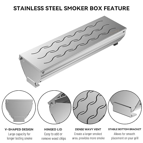 Square Box Smok Smoke Box Stainless Steel Smoker Box For Grills - V Shape BBQ Smoking ...