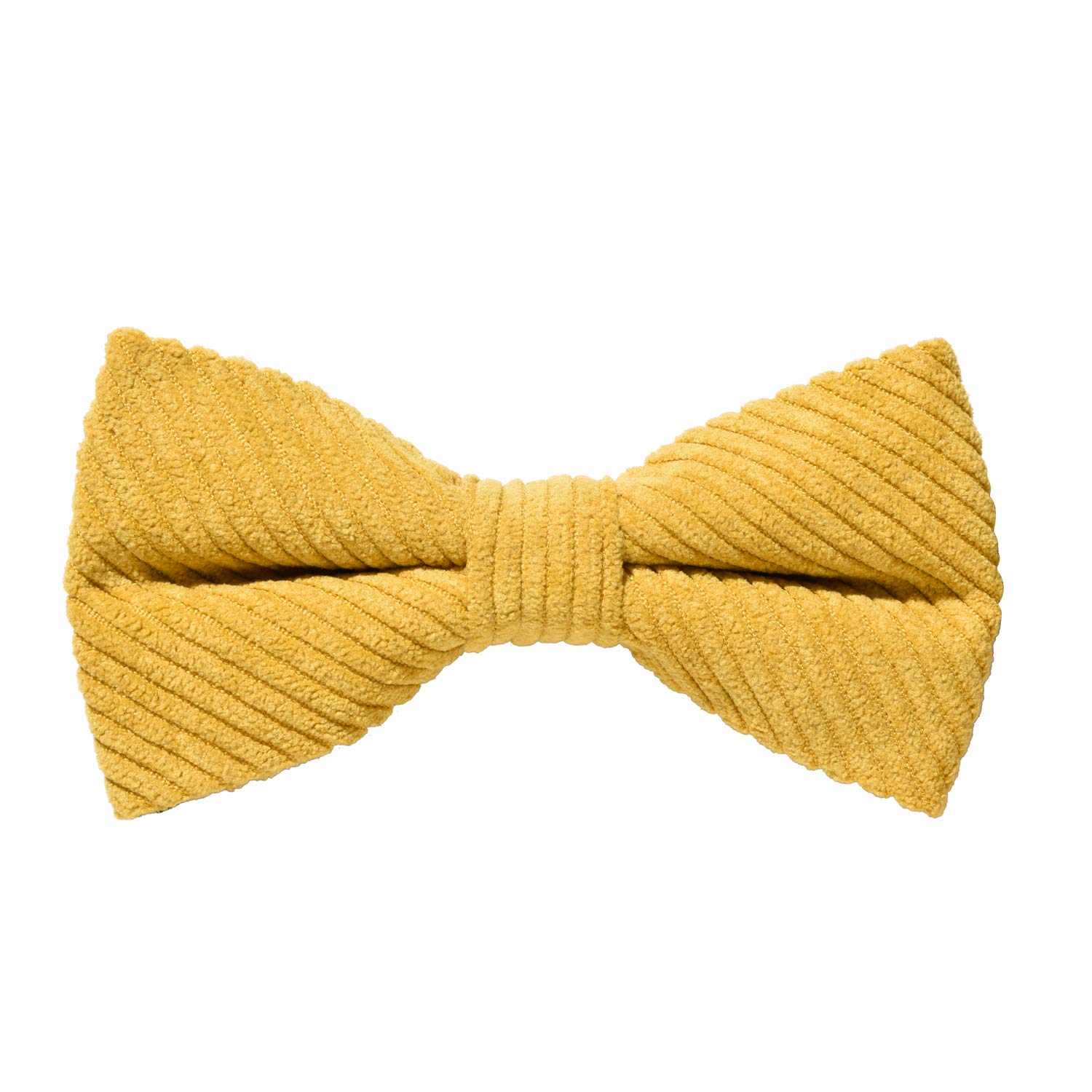 MASADA corduroy bow tie yellow - men's accessory in vintage-look, continuously adjustable, handmade with hook closure - 12 x 6 cm