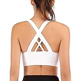 Sports Bra for Women, High Support Criss-Cross Back Padded Strappy Push up Sports Bras with Removable Cups Workout Yoga Top