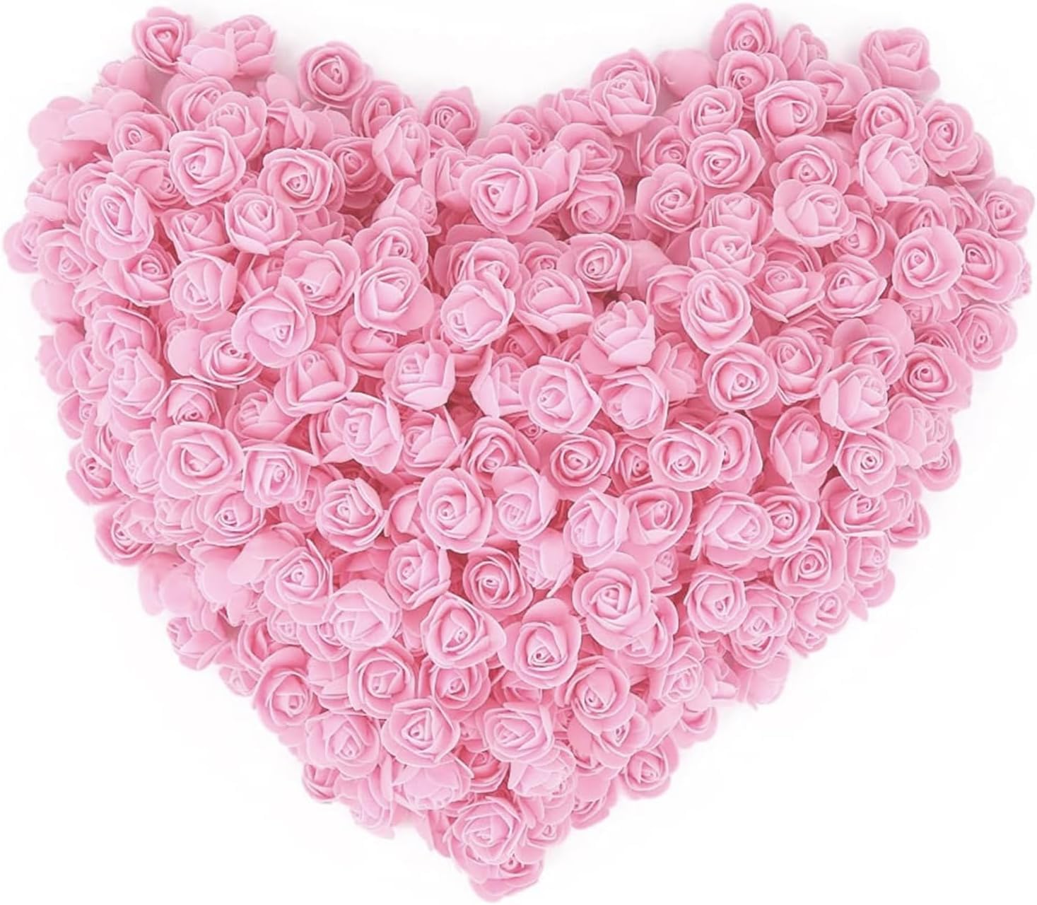 Taoyanmo 144Pcs Mini Roses Artificial Flower Realistic Flower for Accessories Bridal Hair Clips Headbands Dress Bridal Bouquets, Mini Foam Roses for Crafts, DIY Party Decoration (Pink)