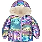 UNICOMIDEA Baby Girl Winter Coat Laser Toddler Jackets Warm Down Outerwear with Hooded for 12M-5T