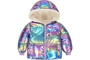 UNICOMIDEA Baby Girl Winter Coat Laser Toddler Jackets Warm Down Outerwear with Hooded for 12M-5T