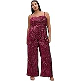 City Chic Women's Plus Size Jumpsuit - Glimmer Sequin Strapless